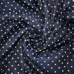 Shades of Grey Linen Satin Fabric (Blue, Embroidery, Linen)
