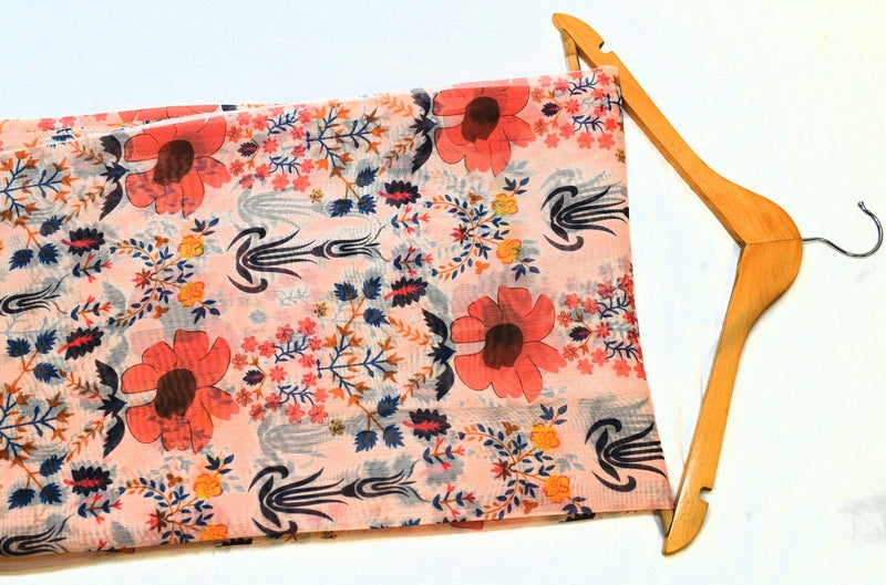 Fashion Inspo Chanderi Fabric (Baege, Floral, Chanderi)