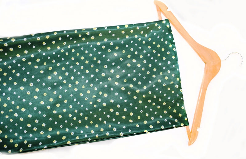 Class Bandhani Satin Silk Fabric (Green, Bandhani, Satin Silk)