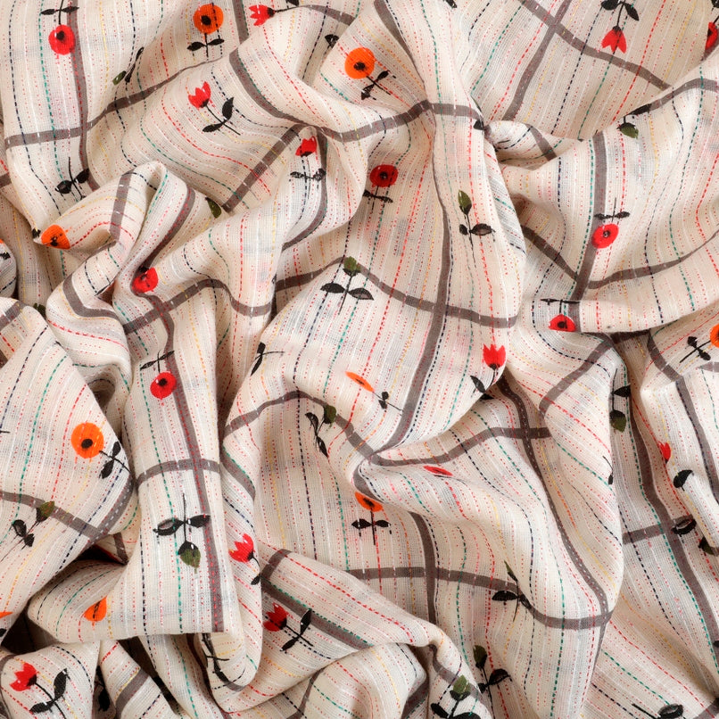 Pearl Delight Cotton Fabric (Baege, Cotton)