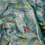Rock N Roll Satin Fabric (Blue, Satin)