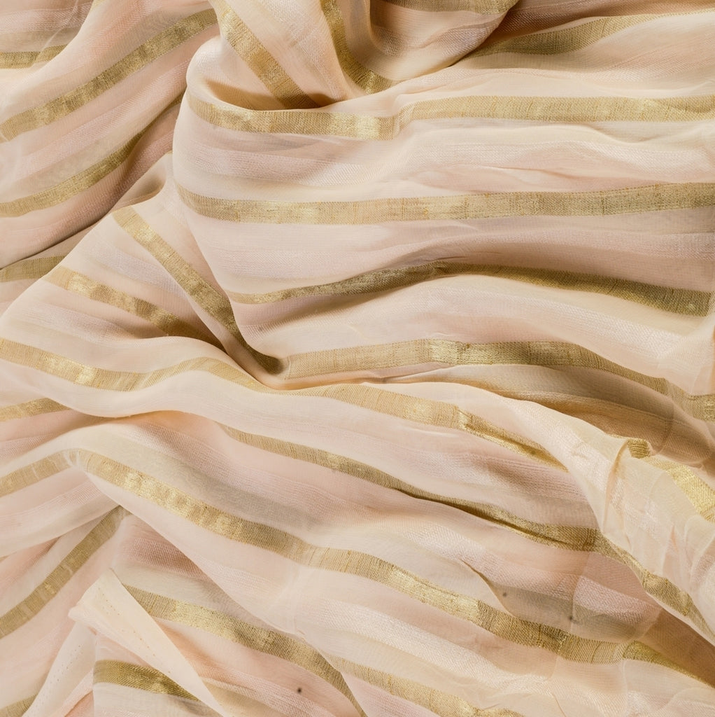 Catch Some Rays Goergette Fabric (Baege, Gold, stripes, Goergette)