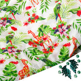 White with green print