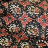 Highness Patola Chanderi Fabric (Red & Black, Traditional, Chanderi )
