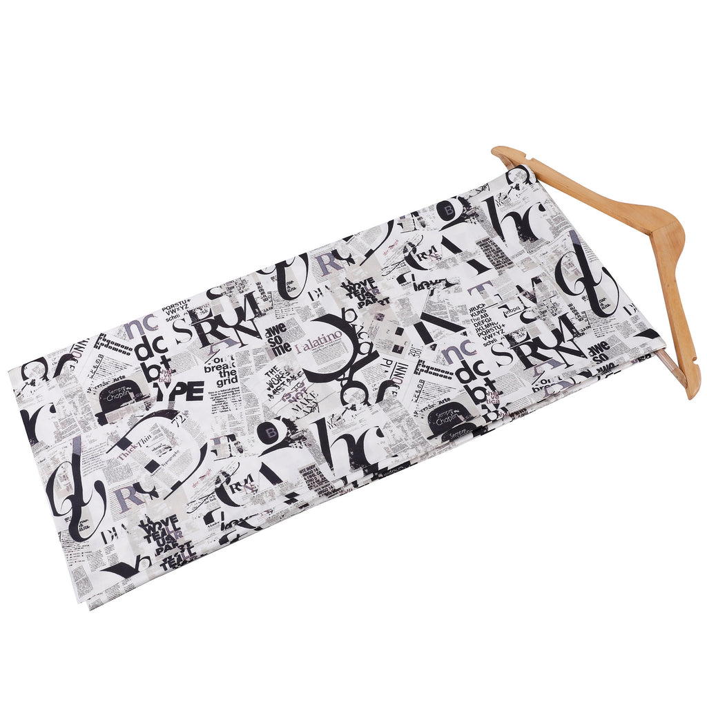 Vogue Alert Crepe Fabric (Black, White, Magazine, Newspaper, Crepe)