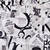 Vogue Alert Crepe Fabric (Black, White, Magazine, Newspaper, Crepe)