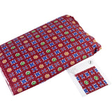Ikkat Way Cotton Fabric(Maroon, Blue, Green & Yellow, Traditional, Cotton )