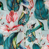 Elle Paradise Georgette Fabric (Green, Georgette)