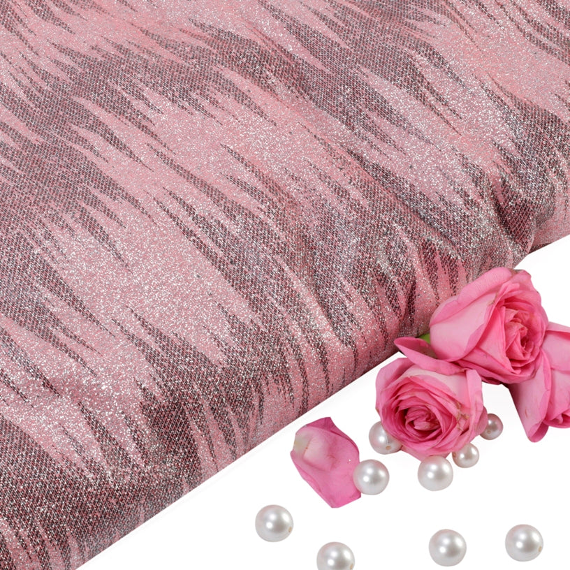 Hello Barbie Lycra Fabric  (Pink, Glitter, Lycra)