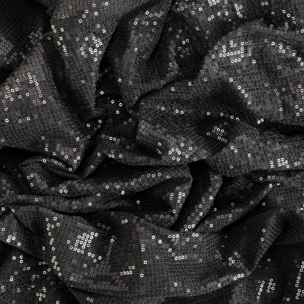 Cocktail Pop Georgette Fabric (Black, Sequin, Georgette )