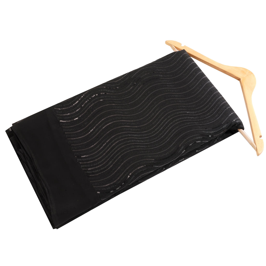 Date Night Georgette Fabric (Black, Georgette )