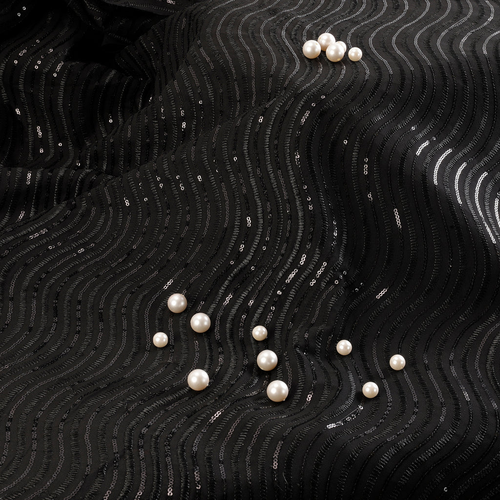 Date Night Georgette Fabric (Black, Georgette )