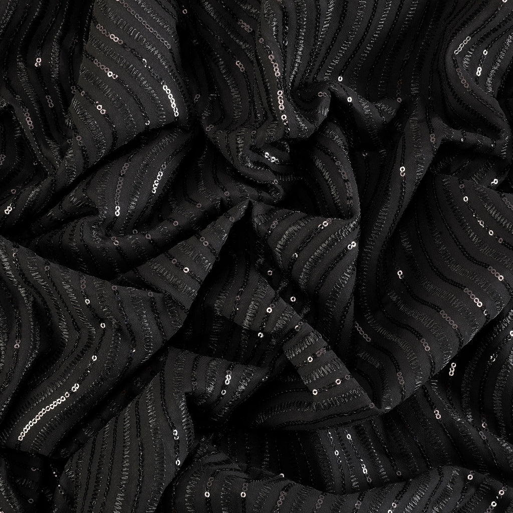 Date Night Georgette Fabric (Black, Georgette )