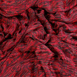 Glam Goergette Fabric (Red Black, Abstract, Goergette )