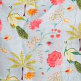Sky High Crepe Fabric (Sky Blue, Floral,  Crepe)