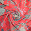 Queen of Love Georgette Fabric (Red Floral, Georgette )