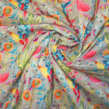 Floro Pop Cotton Fabric (Florecent Colour, Floral, Cotton)
