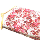 Queen Petals French Crepe Fabric (Red, Floral ,French Crepe)