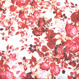 Queen Petals French Crepe Fabric (Red, Floral ,French Crepe)