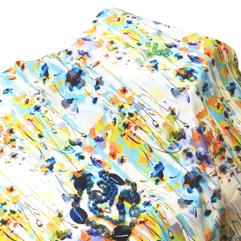 Romancing Flora French Crepe Fabric (Water Colour ,Floral,  French Crepe)