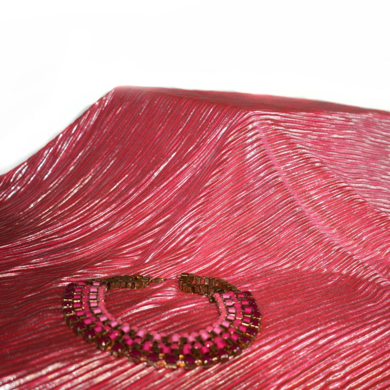 Festival Inspo Lycra Fabric (Pink, Stretchable, Lycra)