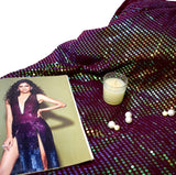 Sparkling Saturday Georgette Fabric (Red , Sequin, Georgette)