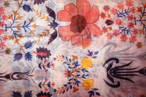 Fashion Inspo Chanderi Fabric (Baege, Floral, Chanderi)