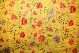 Blossom Couture Chanderi Fabric (Yellow, floral, Chanderi)