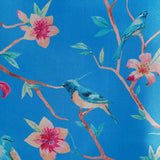 Dense Dynasty Satin Fabric (Floracent Blue, Nature, Satin)