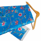 Dense Dynasty Satin Fabric (Floracent Blue, Nature, Satin)