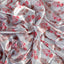Good Grace Satin Fabric (White & Pink, Floral,Satin)