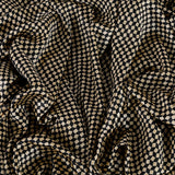Dice Satin Fabric (Black & Baege, Geometrical, Satin )