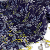Blue Is the Hue For You Bengali Silk Fabric (Blue, Nature & Birds, Bengali Silk)