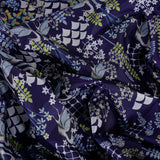 Blue Is the Hue For You Bengali Silk Fabric (Blue, Nature & Birds, Bengali Silk)