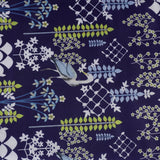 Blue Is the Hue For You Bengali Silk Fabric (Blue, Nature & Birds, Bengali Silk)