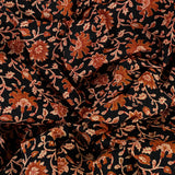 Night Bloom Cotton Fabric (Black & Brown, Floral , Cotton)