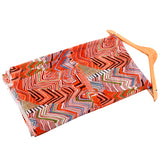 Flares of Zig Zag Georgette Fabric (Orange , Brown & Black, Stripes, Georgette)