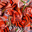 Flares of Zig Zag Georgette Fabric (Orange , Brown & Black, Stripes, Georgette)