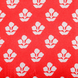 Make You Mine Satin Fabric (Red & White, Floral, Satin)