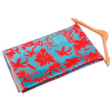 Fusia vogue Satin Fabric (Blue & Pink, Floral, Satin)