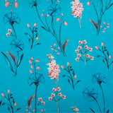 Dream Alora French Crepe Fabric ( Blue, Floral, French Crepe)