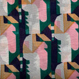 Modern Ancient Georgette Fabric (Pink,Green,Blue, Abstract, Goergette)