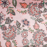 Amour Romance Satin Fabric (Peach, Floral ,Satin)