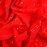 Rouge Beauty  Goergette Fabric(Red, Mirror Work, Goergette)