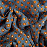 Deep Light Mulmul Fabric (Dark Blue, Floral , Mulmul)