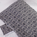Morris Tulip Satin Fabric (Black & White, Modern, Satin )