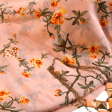 Sunset Aroma Cotton Fabric (Peach, Mulmul, Cotton)
