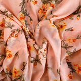 Sunset Aroma Cotton Fabric (Peach, Mulmul, Cotton)