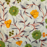 Fleme Essence Mulmul Fabric (Green, Floral, Mulmul)