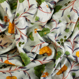 Fleme Essence Mulmul Fabric (Green, Floral, Mulmul)